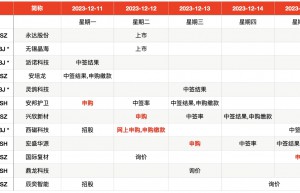 IPO周报：12月打新迎开门红 本周细分领域多只龙头来了